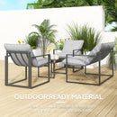 Outsunny 4 PCs Garden Sofa Set With 2 Armchairs Loveseat Coffee Table