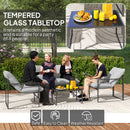 Outsunny 4 PCs Garden Sofa Set With 2 Armchairs Loveseat Coffee Table