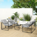 Outsunny 4 PCs Garden Sofa Set With 2 Armchairs Loveseat Coffee Table