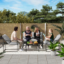 Outsunny 4 PCs Garden Sofa Set With 2 Armchairs Loveseat Coffee Table