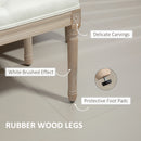 HOMCOM End Of Bed Bench, Upholstered Bedroom Bench, Cream White