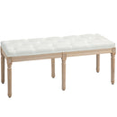 HOMCOM End Of Bed Bench, Upholstered Bedroom Bench, Cream White