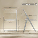 HOMCOM Foldable Chairs with Heavy Duty Steel Frame, Clear
