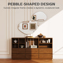 HOMCOM Pebble-Shaped Decorative Mirror, Set of 2 Wall Mirror, Black