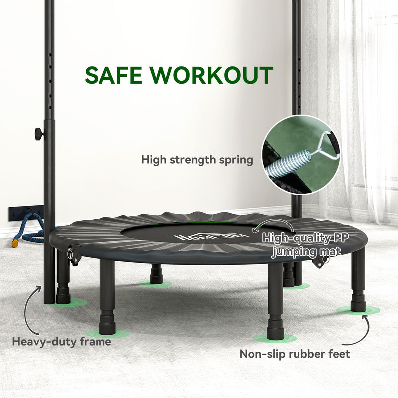 HOMCOM 40\" Foldable Mini Fitness Trampoline w/ Foam Handle