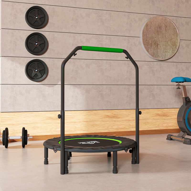 HOMCOM 40\" Foldable Mini Fitness Trampoline w/ Foam Handle