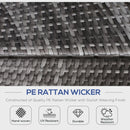 Outsunny Garden Daybed With Cushions - Grey With Grey Blue Cushions