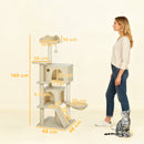 PawHut Cat Tree Tower With Sisal Scratching Posts, Condos, Beige
