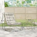 Outsunny Garden Bistro Set, Bistro Table And Chairs W/ Cushions, Light Grey