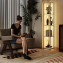 HOMCOM Floor Lamp for Living Room, Standing Lamp with Foot Switch, Oak