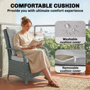 Outsunny 3 Pieces Rattan Bistro Set, Wicker Garden Furniture Set, Light Grey