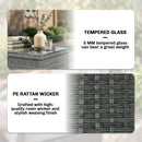 Outsunny 3 Pieces Rattan Bistro Set, Wicker Garden Furniture Set, Light Grey
