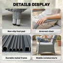 Outsunny 3 Pieces Rattan Bistro Set, Wicker Garden Furniture Set, Light Grey