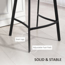 HOMCOM Bar Stools Set of 2, Bar Chairs with Back and Steel Legs, Grey
