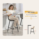 HOMCOM Bar Stools Set of 2, Bar Chairs with Back and Steel Legs, Grey