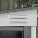 Outsunny 7 x 5FT Garden Shed w/ Foundation Lean to Metal Tool Shed White