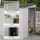 Outsunny 7 x 5FT Garden Shed w/ Foundation Lean to Metal Tool Shed White