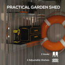 Outsunny 7 x 5FT Garden Shed w/ Foundation Lean to Metal Tool Shed White