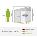 Outsunny 7 x 5FT Garden Shed w/ Foundation Lean to Metal Tool Shed White