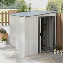 Outsunny 7 x 5FT Garden Shed w/ Foundation Lean to Metal Tool Shed White