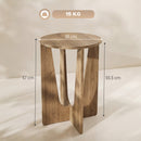 HOMCOM Round Side Table, End Table with Curved Legs Coffee Wood Effect