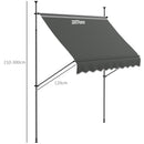 Outsunny Freestanding Retractable Awning, Non-Screw Garden Awning
