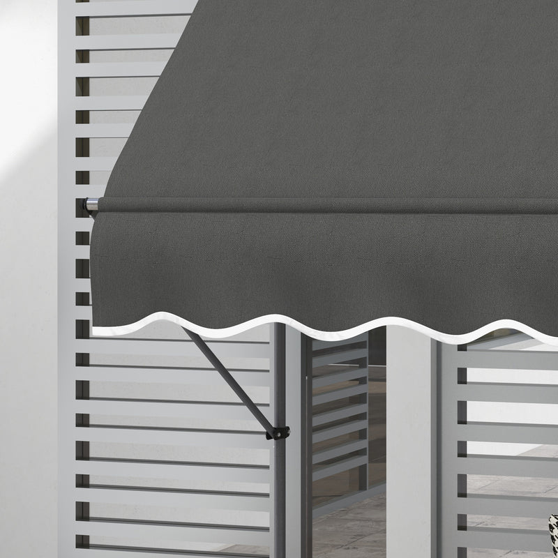 Outsunny Freestanding Retractable Awning, Non-Screw Garden Awning