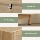 HOMCOM 3 Drawer Chest Of Drawers, Storage Unit For Living Room, Oak