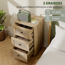 HOMCOM 3 Drawer Chest Of Drawers, Storage Unit For Living Room, Oak