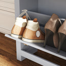 HOMCOM 2 Drawer Shoe Cabinet Narrow Shoe Cupboard with Flip Doors, Grey