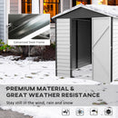 Outsunny 9'x6' Galvanised Metal Garden Shed Tool Storage Shed for Patio Grey