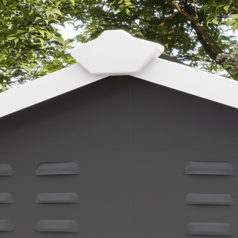 Outsunny 9'x6' Galvanised Metal Garden Shed Tool Storage Shed for Patio Grey