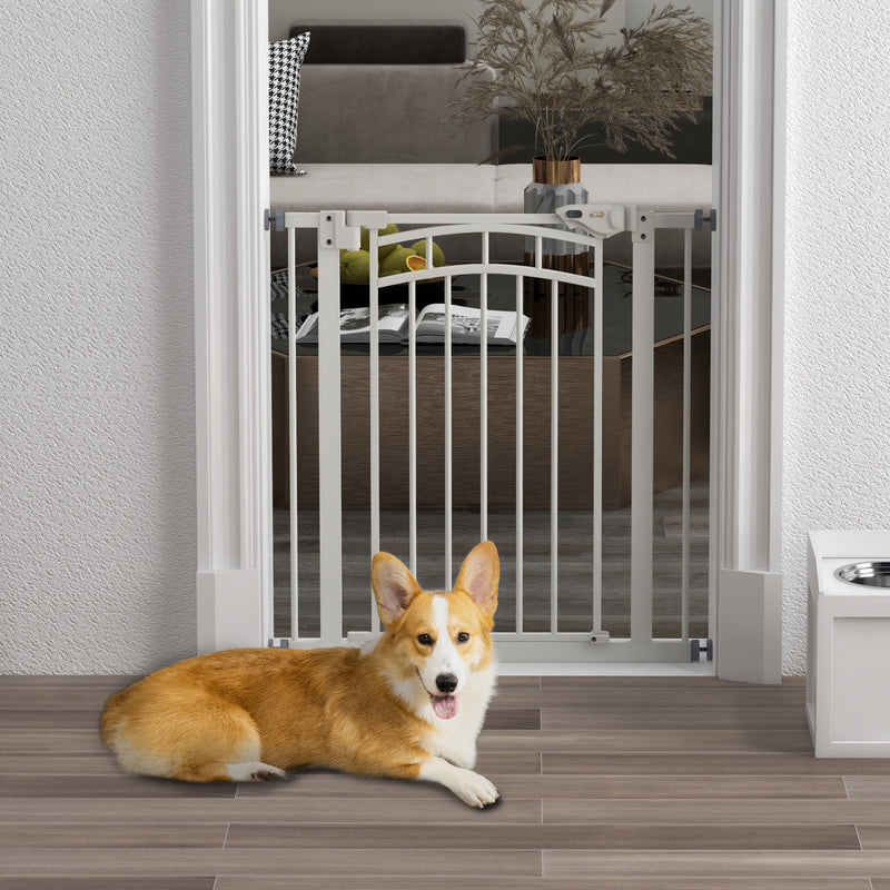 Pressure Fit Safety Gate w/ Auto Closing Door, for Small, Medium Dogs, 74-80cm