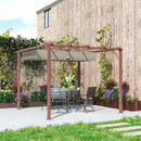 Outsunny 3 X 3(m) Aluminium Garden Pergola With Retractable Roof, Natural