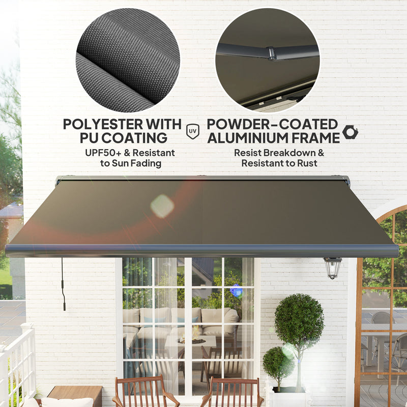 Outsunny 4x3(m) Full Cassette Electric Awning, Aluminium Frame