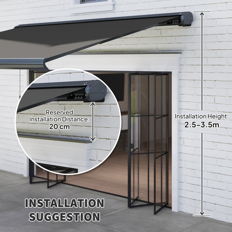 Outsunny 4x3(m) Full Cassette Electric Awning, Aluminium Frame
