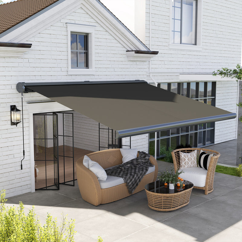 Outsunny 4x3(m) Full Cassette Electric Awning, Aluminium Frame
