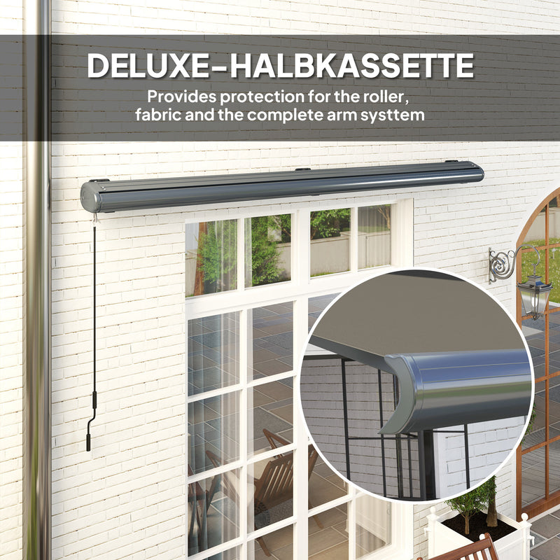 Outsunny 4x3(m) Full Cassette Electric Awning, Aluminium Frame