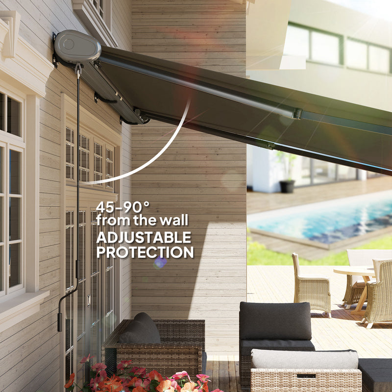 Outsunny 4x3(m) Full Cassette Electric Awning, Aluminium Frame