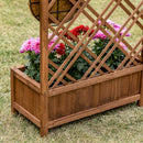Outsunny Wooden Planter with Trellis, Raised Bed for Garden, Brown