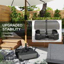 Outsunny Double Sided Garden Parasol With 48 Solar LED Lights 4.6m Cream White