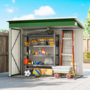 Outsunny Outdoor Storage Shed, 7.5 X 4.3ft Metal Garden Shed, Green