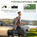 Outsunny 4-6 Man Camping Tent with 2 Bedroom and Living Area, Green, White