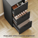 HOMCOM 3-Drawer File Cabinet, Lockable Filing Cabinet for A4 Letter, Black