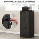 HOMCOM 3-Drawer File Cabinet, Lockable Filing Cabinet for A4 Letter, Black
