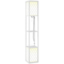 HOMCOM 2-Light Modern Floor Lamp With Shelves For Living Room, Bedroom