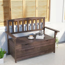 Outsunny Outdoor 2 Seater Garden Bench, Garden Storage Bench with Backrest