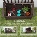 Outsunny Outdoor 2 Seater Garden Bench, Garden Storage Bench with Backrest