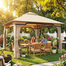 Outsunny 3.3 x 3.3 m Garden Gazebo with Shelves, UPF50+ Permanent Gazebo