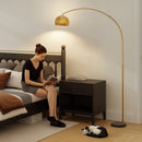 HOMCOM Arc Floor Lamp for Living Room, Free Standing Tall Lamp, Gold Tone